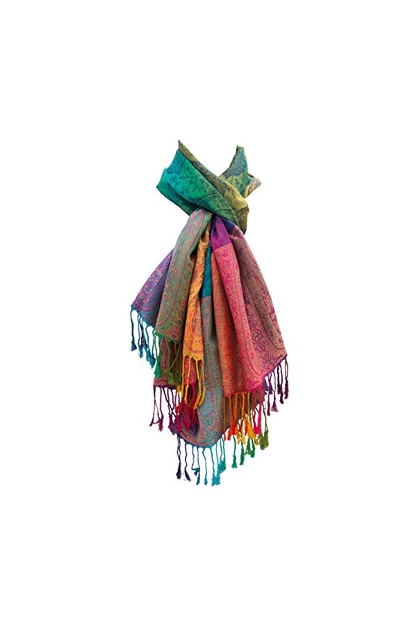 Écharpe pour femme « Marokko », couleurs arc-en-ciel, en pashmina viscose/polyester , taille XXL, 180 x 60 cm
