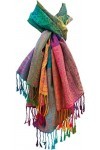 Écharpe pour femme « Marokko », couleurs arc-en-ciel, en pashmina viscose/polyester , taille XXL, 180 x 60 cm