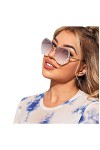 Lunettes de soleil pour homme et femme - Tendance - Rétro - Tendance - Tendance - Style rétro - Pour femme, violet, taille un