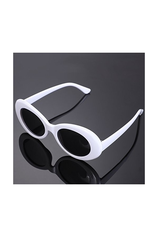 CTRLZS Lunettes de Soleil ovales Vintage Femmes Retro Mode Male Lunettes UV400 des Lunettes de Soleil S17022 Blanc