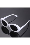 CTRLZS Lunettes de Soleil ovales Vintage Femmes Retro Mode Male Lunettes UV400 des Lunettes de Soleil S17022 Blanc