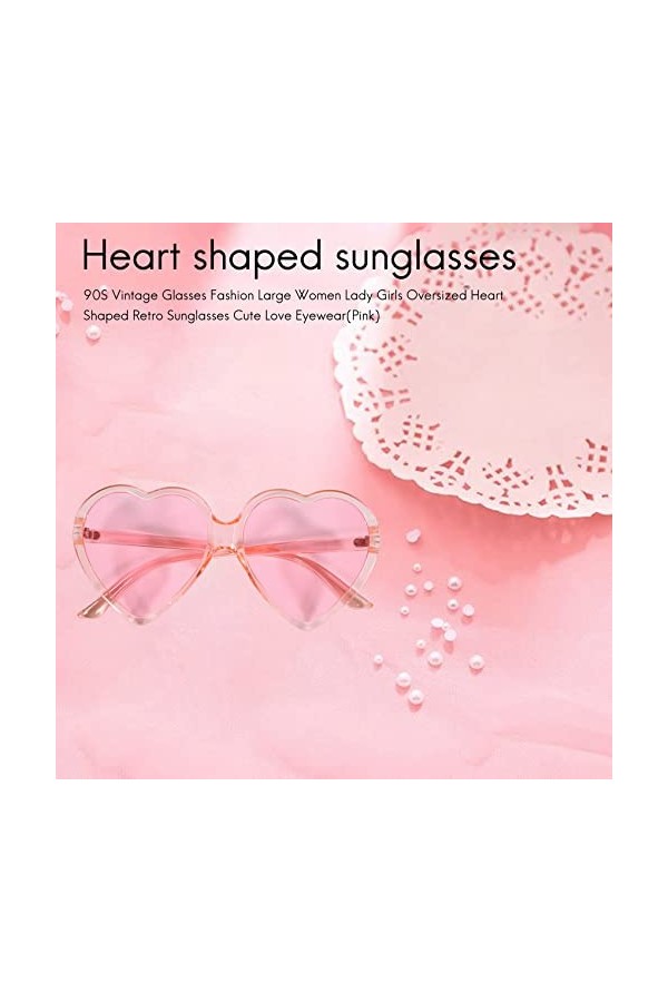 Tlily Lunettes de soleil années 90S - Grandes femmes - Grandes femmes - Grandes lunettes de soleil en de - Lunettes mignonnes