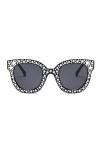 BBASILIYSD Lunettes de soleil de luxe pour femme Star Vintage Grand noir pare-soleil Lunettes de soleil Étoiles En plein air 