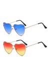 CUHZC 2 paires de lunettes de soleil pour femmes, lunettes hippies, lunettes de soleil en forme de cœur, lunettes de soleil r