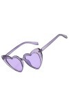Sharplace Lunettes de soleil sans monture surdimensionnées en forme de coeur Lunettes de soleil colorées en forme de coeur po