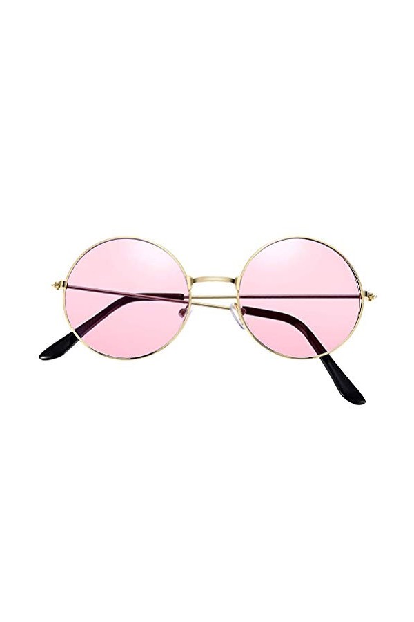 Comtervi Lunettes de Soleil Rondes rétro John Lennon Vintage Lunettes Cadre en métal Lunettes Rondes Lunettes Lunettes extéri