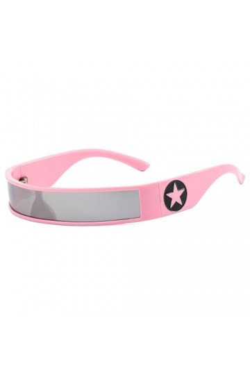 AFBORD Lunettes de soleil futuristes résistantes au soleil - Protection UV - Pour homme et femme - Accessoires photo, rose, X