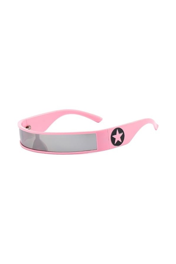 AFBORD Lunettes de soleil futuristes résistantes au soleil - Protection UV - Pour homme et femme - Accessoires photo, rose, X