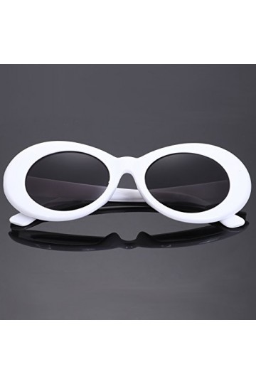 Lunettes de soleil ovales vintage pour femmes rétro lunettes de soleil homme femme homme lunettes UV400 verre blanc S17022