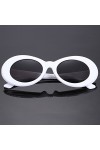 Lunettes de soleil ovales vintage pour femmes rétro lunettes de soleil homme femme homme lunettes UV400 verre blanc S17022