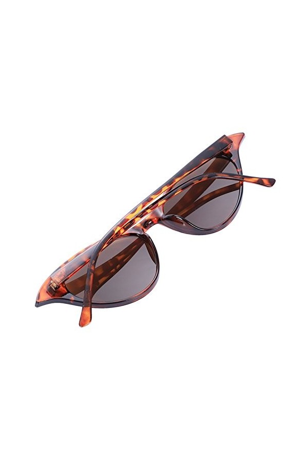 MaiMin Petites Lunettes de Soleil Rouge de loeil de Chat de Mode des Femmes Lunettes de Soleil doeil de Chat Retro Leopard 