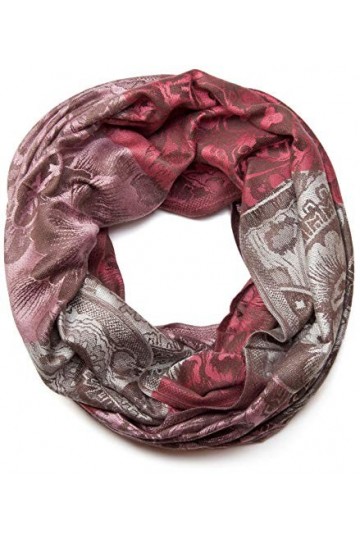 styleBREAKER Écharpe tube snood avec motif à fleurs, hibiscus et Paisley, matière douce et chaude, foulard, femmes 01018058, 