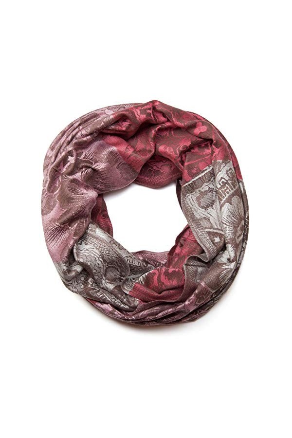 styleBREAKER Écharpe tube snood avec motif à fleurs, hibiscus et Paisley, matière douce et chaude, foulard, femmes 01018058, 
