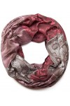 styleBREAKER Écharpe tube snood avec motif à fleurs, hibiscus et Paisley, matière douce et chaude, foulard, femmes 01018058, 