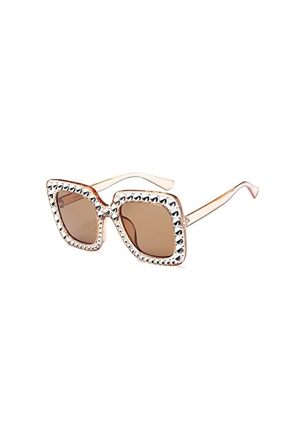 Lunettes de soleil pour femme tendance avec strass - Style rétro - Carrées - I3K0 - Lunettes de soleil surdimensionnées vinta