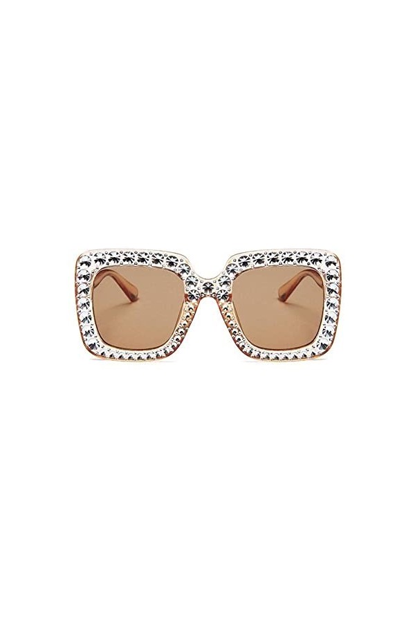 Lunettes de soleil pour femme tendance avec strass - Style rétro - Carrées - I3K0 - Lunettes de soleil surdimensionnées vinta