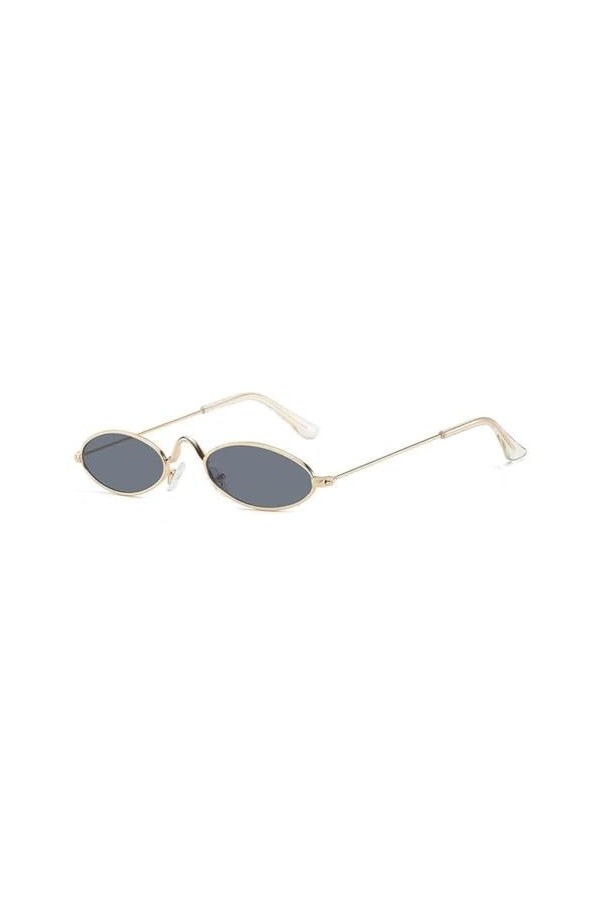CHUN Petites lunettes de soleil ovales vintage avec monture en métal Style punk Pour filles et hommes Pour femme, Couleur 2
