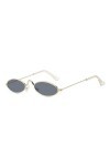 CHUN Petites lunettes de soleil ovales vintage avec monture en métal Style punk Pour filles et hommes Pour femme, Couleur 2