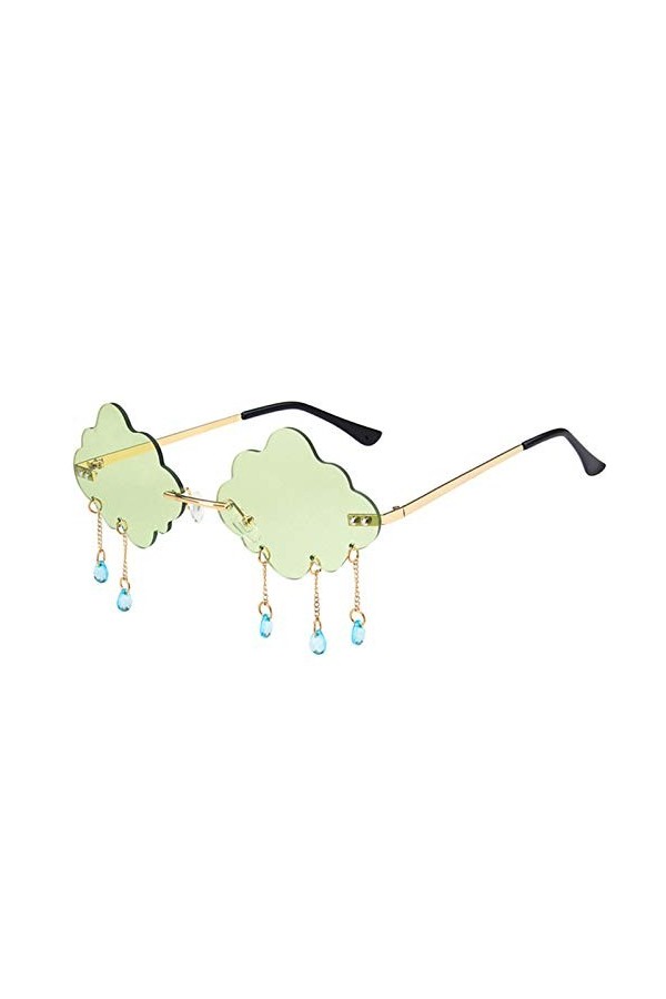 Lunettes de soleil pour homme et femme - Tendance - Rétro - Tendance - Punk - Style vintage - Sans monture - Nuage - Style cl
