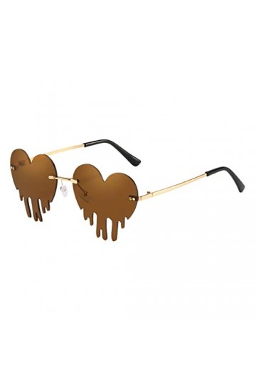 OIUHJN Lunettes de soleil sans monture en forme de cœur Couleur bonbon transparente Lunettes de soleil sans monture Lunettes 