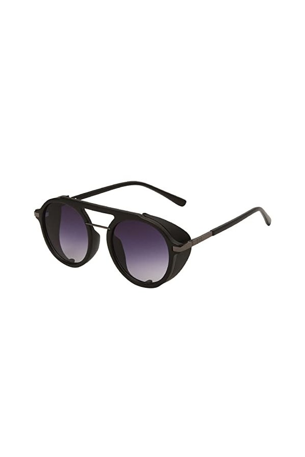 hahuha Lunettes de soleil polarisées rondes classiques pour femmes, hommes, motif léopard, violet, taille unique