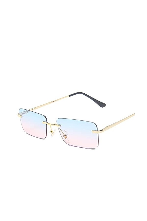 Hundnsney Mode Lunettes de Soleil Monture Femmes Unisexe Lunettes Lunettes Streetwear Accessoires Poudre Bleue
