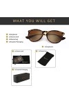 Lunettes de soleil polarisées pour homme et femme - Tendance - Rétro - Tendance - Tendance - Style rétro - Pour femme, Noir ,