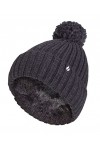 HEAT HOLDERS - Femme Fantaisie Chaud Hiver Bonnet avec Pompon One Size, Black Arden 