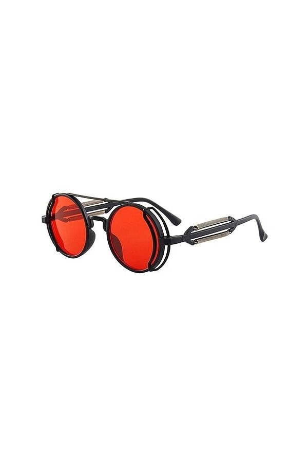 Jkapagzy Lunettes de soleil gothiques steampunk double printemps mode lunettes de soleil jambe hommes femmes verres rétro mon