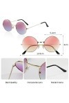 Teklemon Lunettes de Soleil Rondes, 6 Paires Lunettes de Soleil Rétro Hippie Lunettes pour Fête Rondes Coeur Couleur Dégradé 