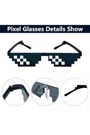 ZLKSEW Lunettes de soleil Mosaique Pixel pour Hommes,Femmes, Enfants - Accessoires de Photo & Fête - Branches noires - Look t