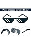 ZLKSEW Lunettes de soleil Mosaique Pixel pour Hommes,Femmes, Enfants - Accessoires de Photo & Fête - Branches noires - Look t