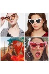 Sporgo Lot de 6 paires de lunettes de soleil rétro en forme de cœur avec UV400, lunettes de soleil hippie œil de chat, lunett