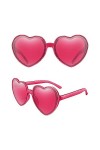 Hileyu Lunettes en Forme De Coeur Lunettes Parti de Soleil Hippie Lunettes de Soleil Sans Monture DéCoration Lunettes Transpa