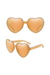 Hileyu Lunettes en Forme De Coeur Lunettes Parti de Soleil Hippie Lunettes de Soleil Sans Monture DéCoration Lunettes Transpa