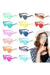 Sylanda Lot de 14 lunettes de soleil en forme de cœur - Style rétro - Sans monture - En forme de cœur - Transparentes - Sans 