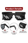 8 Bits Pixel Lunettes de Soleil Unisexes en Verre Mosaïque Lunettes de Soleil Anti-UV Joueur Lunettes de Vie de Voyou Cool po