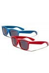 Boolavard ® 4026 Lunettes de soleil modèle Nerd Teinte Rouge + Bleu 