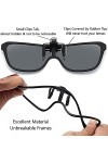 JM Lunettes de Soleil Polarisées Clip, Lunettes de Lecture à Clapet Tout - en - un, Hommes Femmes Noir