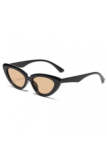 YAMEIZE Lunettes de Soleil Femme Oeil de Chat-Protection UV400 Vintage Rétro Faire la Fête Lunettes Noir Marron