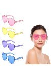 Wasuqo Lot de 4 lunettes de soleil en forme de cœur - Rétro - Lunettes de soleil en forme de cœur - Lunettes de soleil amusan