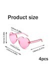 Wasuqo Lot de 4 lunettes de soleil en forme de cœur - Rétro - Lunettes de soleil en forme de cœur - Lunettes de soleil amusan