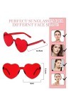2 Paires Lunettes de Soleil sans Monture en Forme de Coeur Colorées