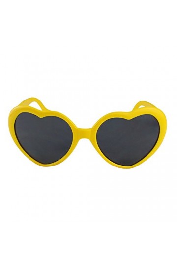 Forme De Coeur Amour Eté Mode Rétro Classique Lunettes De Soleil Lolita Jaune 