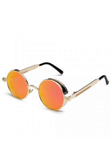 acsefire Lunettes de soleil rondes rétro non polarisées pour hommes et femmes Lunettes de soleil Steampunk avec protection UV