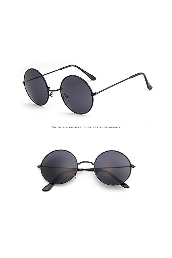 CHENtian1 Lunettes de Soleil Femme Homme Eyewear Hippie Rondes Vintage Lunettes Réfléchissantes Sports de Plein air dété Con