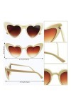 Lunettes de soleil vintage en forme de cœur des années 70 - Style hippie - Accessoire dextérieur pour femme, homme, enfant 