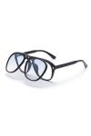 Fliegend Unisexe UV400 Rétro Vintage lunettes de Soleil Homme Femme Flip Cover Lunettes de Soleil Polarisées Miroir Lentille 