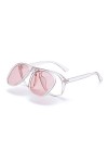 Fliegend Unisexe UV400 Rétro Vintage lunettes de Soleil Homme Femme Flip Cover Lunettes de Soleil Polarisées Miroir Lentille 