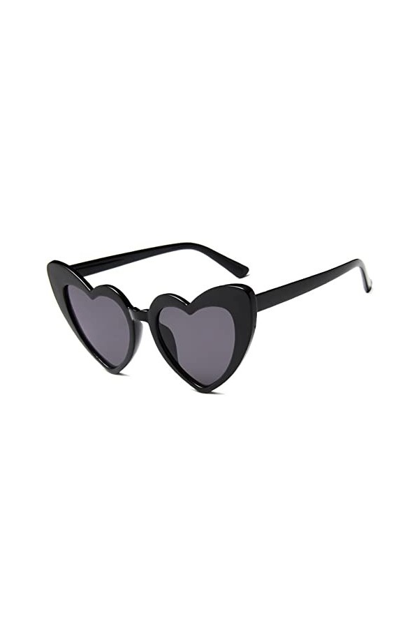 BEAUTYBIGBANG Lunettes de soleil tendance en forme de cœur des années 70 - Protection UV400 - Style fantaisie - Coloré - Pour